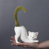 Creative Cat Tail Ceramic Succulent Pot - Cartoon Cactus Flower Vase