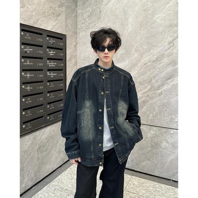 Men's American Retro Denim Jacket - Nostalgic Casual Loose Fit for Spring and Autumn