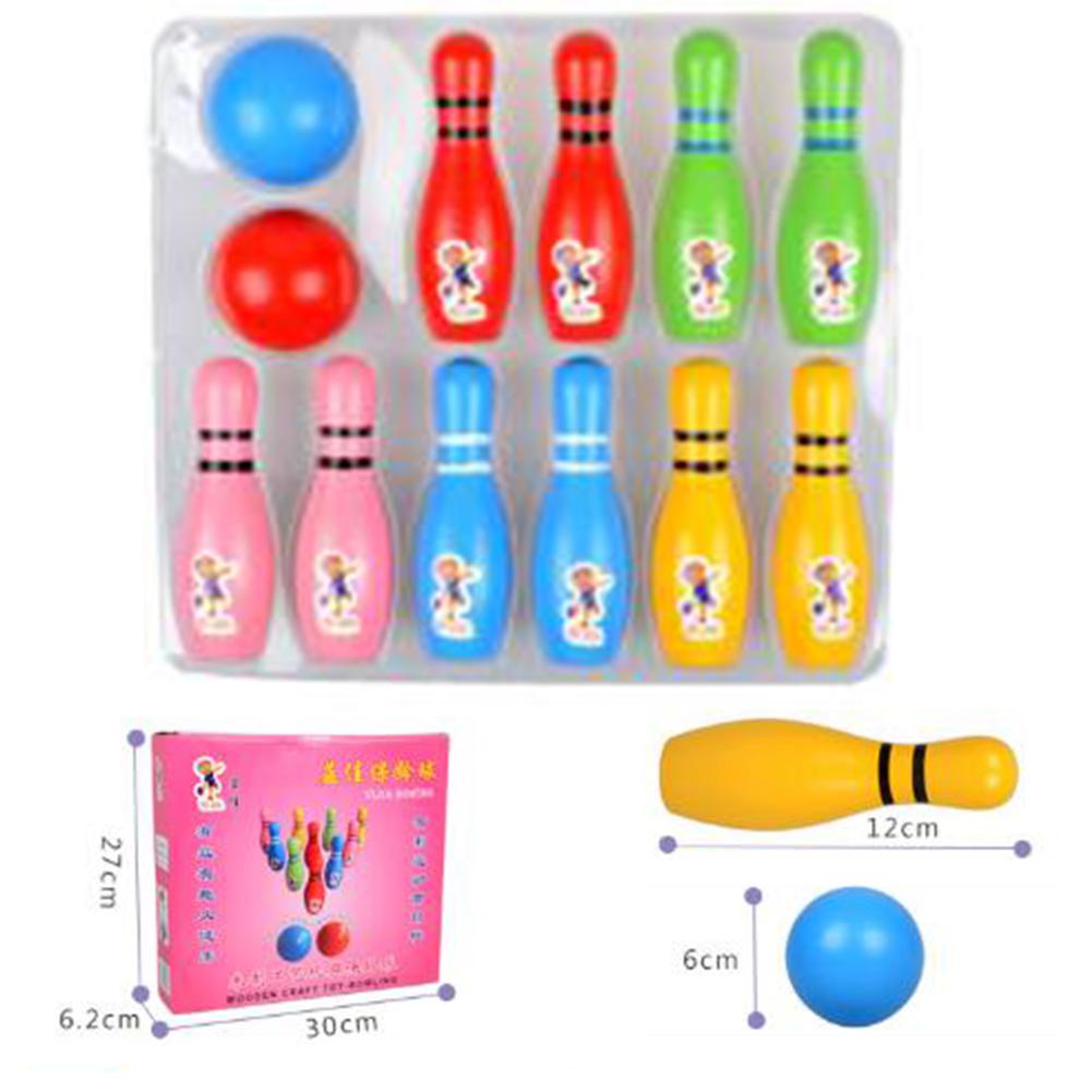Colorful Bowling 10 Bottles + 2 Color Balls Parent-child Interactive Toys