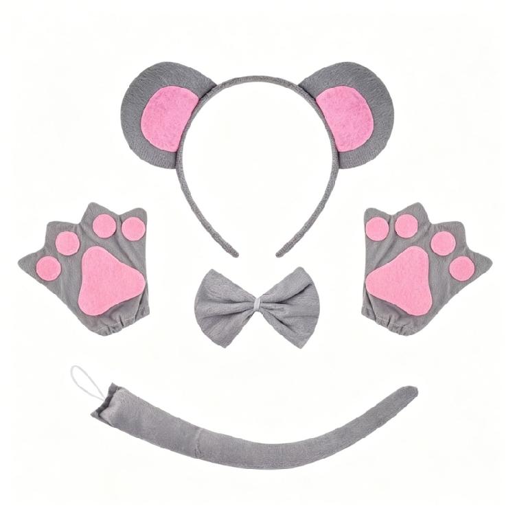 Mouse/Monkey Costume Accessories Ears Headband Tail Tutus Skirt for Halloween Cosplay Party Dressing Up Animal Costumes
