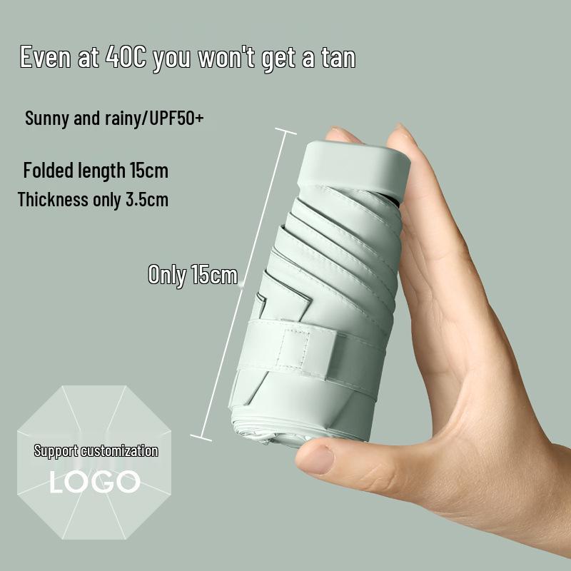 Compact Dual-Use UPF Anti-UV Magic Strap Card Umbrella