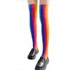 Damen Japanische Stile Anime Oberschenkelhohe Strümpfe Regenbogen Mehrfarbig Gestreiftes Muster Seide Über dem Knie Lange Socken Strumpfwaren