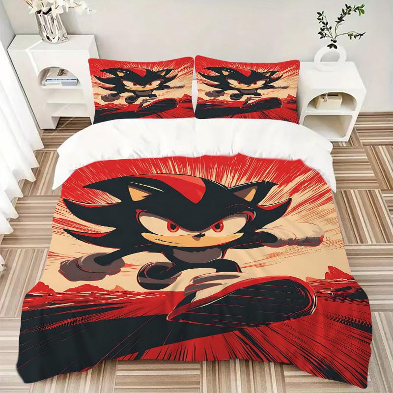 3pcs bedding set Shadow Sonic Includes 1 Comforter + 2 Pillowcases, Without Pillow Inserts, Soft Comfortable, Lightweight Breathable, Printe