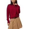 Solid Color Button Slim Fit Short Sleeve Polo Shirt Women Tops 478333-15