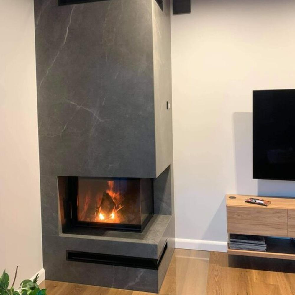 Steel fireplace KRATKI MBZ right 13 kW Ø 200