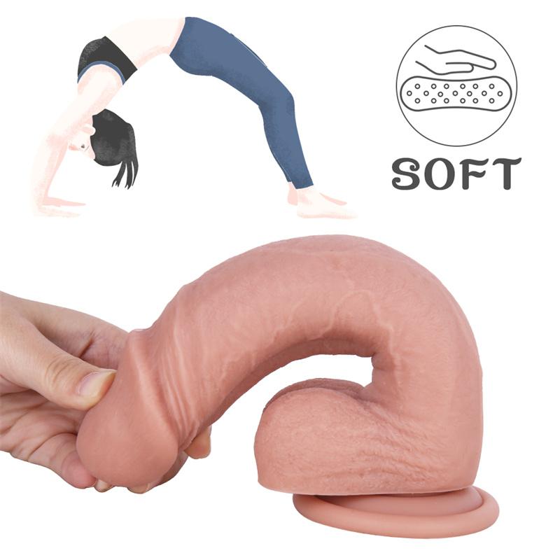 Žena Koupelna Real Feeling Super dlouhé tekuté silikonové imitace sexu Dildo produkty pro dospělé