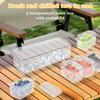 Large Ice Chilled Condiment Caddy with 5 Divider Removable Transparent Fruit Salad Snack Tray Platter Bar Accessories