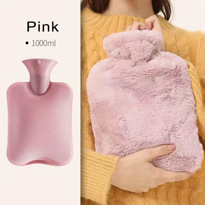 

PVC Rubber Hot Water Bottle Winter Hand Warmer Reusable Warmer For Home Removable Cartoon Plush Bag Injection Heating Pad