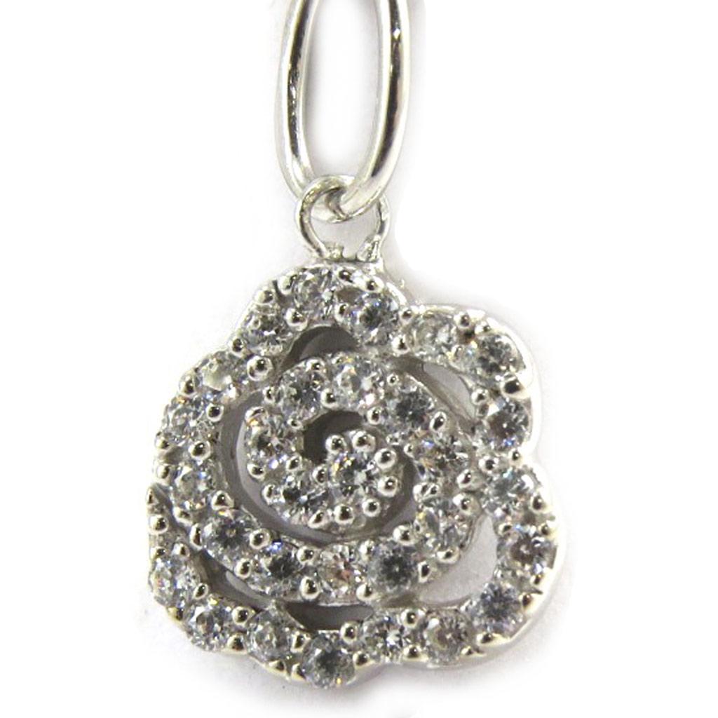 Les Trésors De Lily [M1719] - Pendentif Argent 'Rosa Romantica' blanc