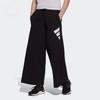 Adidas Mid-Waist Tie-Waist Wide Leg Track Pants Women Bottoms Black H57354
