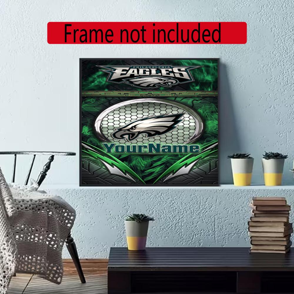 Philadelphia Eagles Personalized Name Diamond Paintings Mosaic Wall Round Diamond Art Painting Kits Embroidery Crystal Accessories Frameless