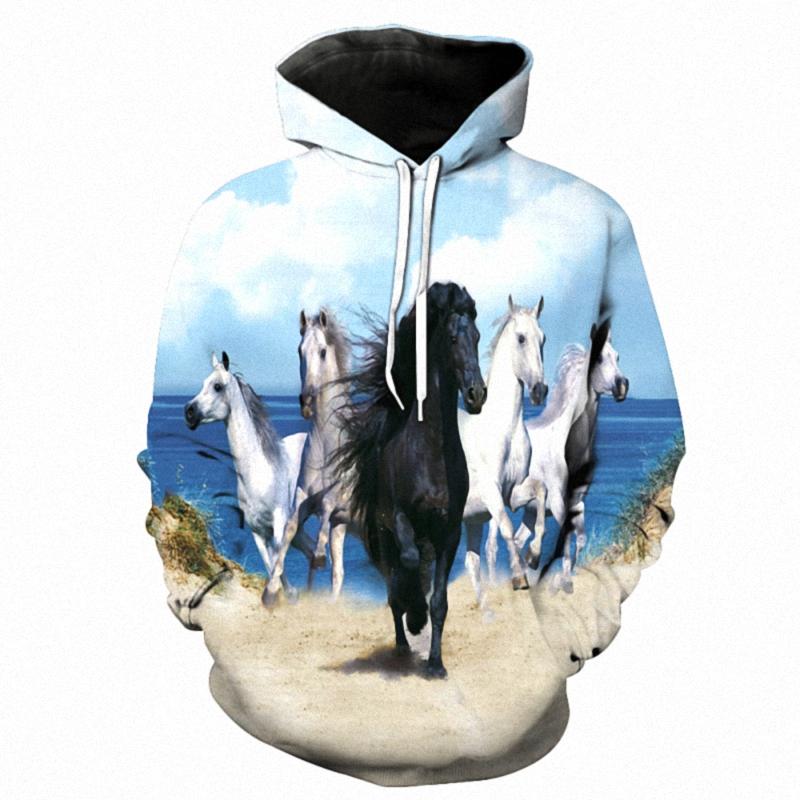 Cosmic Cheval Art Animal Loisirs Harajuku Dessin Animé Vêtements De Sport Pull Impression 3d/sweat À Capuche/veste/mâle/femme
