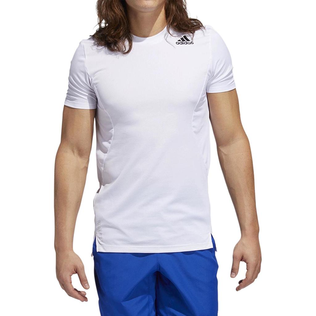 adidas T Shirts Men's White Crew Neck Moderate Straight Fit GL7297