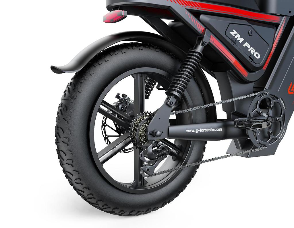 G-FORCE ZMPRO Bicicletta Elettrica Stile Moto per Adulti Motore Potente da 750W Batteria Grande da 52V40AH Ruote da 20 Pollici E-Bike All-Terrain Off-Road per Adulti
