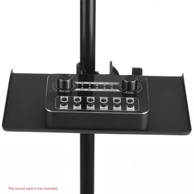 Universal Microphone Stand Clamp-on Tray Metal Material with Mounting Clamp