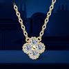 Sweetrain Certified Moissanite Pendant Necklace for Women Classic Clover Flower Neck Chain Pure Silver Chain Charm