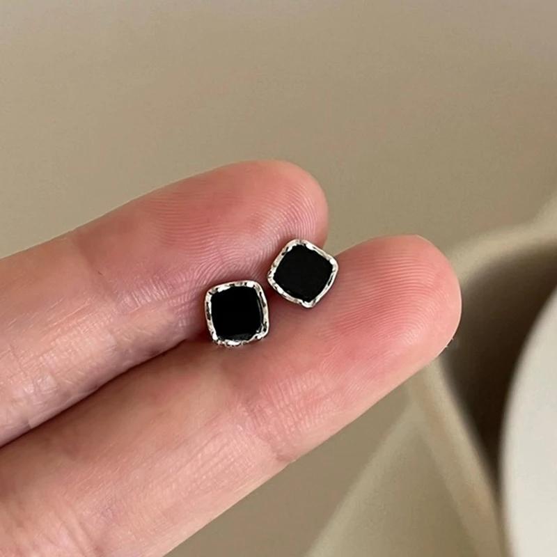 Fashion Geometric Square Stud Earrings Women Lady Vintage Matte Design Fine Jewelry Girls Birthday Party Earrings Gift