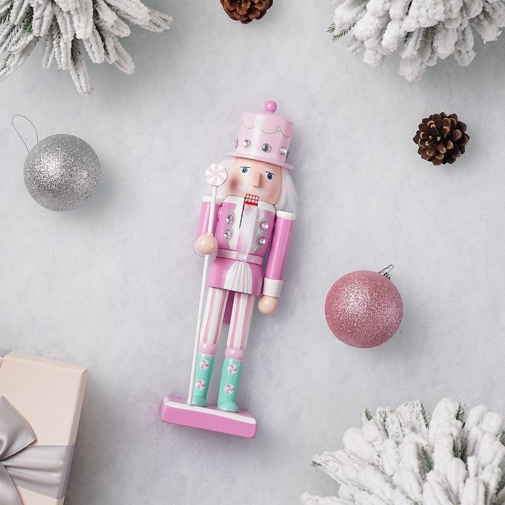 25cm Makronen Nussknacker Süßigkeiten Soldat Holz Niedliche Statue Handgefertigt Bunt Bemalt Niedliche Puppe Heim-/Büro-Weihnachtsdeko Weihnachtsgeschenk