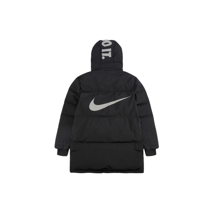 Nike Down Jacket Kids Solid Color Hooded Casual Kids Jackets Black DR5582-010