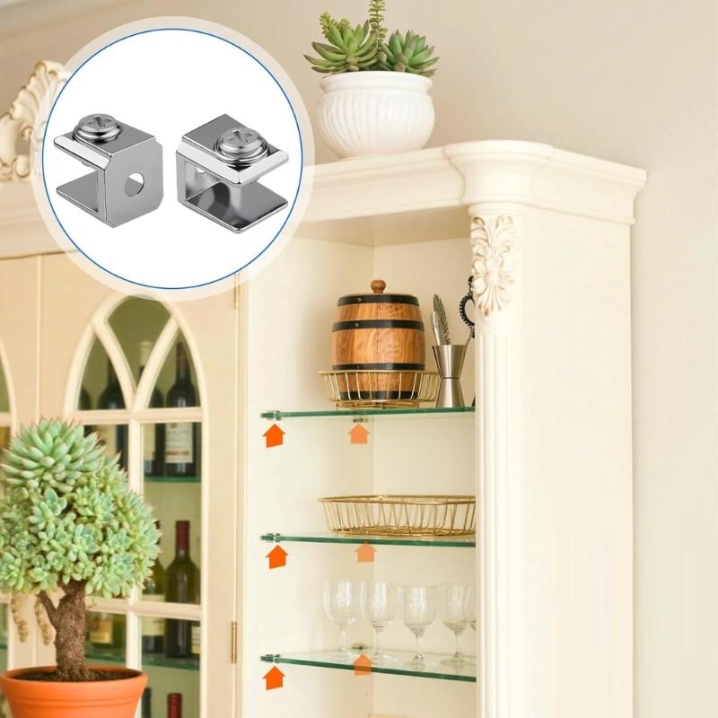 20 Pezzi Clip per Vetro Staffa per Vetro in Acciaio Inossidabile Morsetto per Pannello da 3-8mm Fissaggio Sicuro Bagno Cucina Installazione