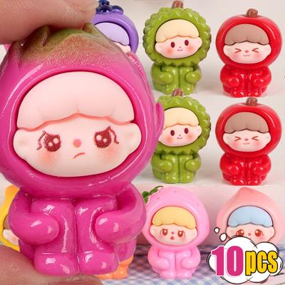 Mini Frucht Resin Ornamente Früchte Erdbeere Orange Pfirsich Mikrolandschaft DIY Auto Armaturenbrett Heim Büro Schreibtisch Dekorationen