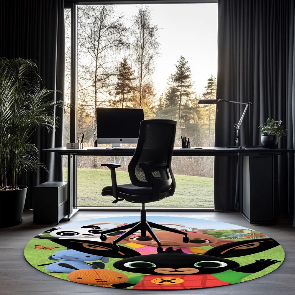 Bing Printed Round Rug Carpet Chair Rug Area Rug Entryway Doormats,for Office Chair Living Room Bedroom Kitchen Room.