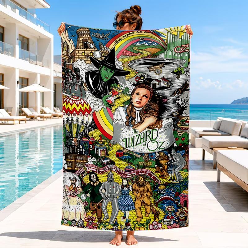 Wonderful Wizard Adventure Beach Towel, Microfiber Beach Towel, Perfect For Pool, Beach, Travel, Home Decor Beach Party Fan gifts