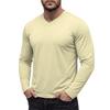 Men's V-Neck Long Sleeve T-Shirt, Color Soft Comfortable Base Layer Top for Everyday Wear