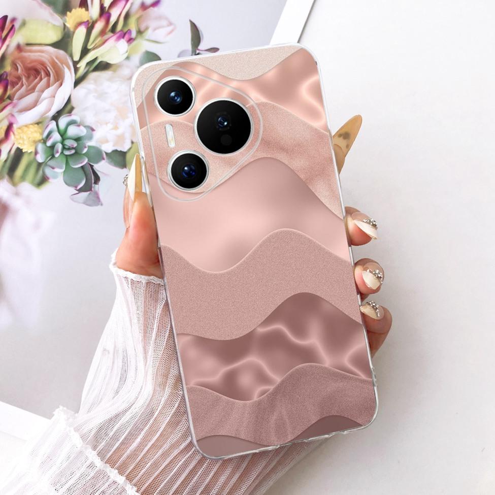 For Huawei Pura 70 Clear Case Aesthetic Luxury Cute Fashion Flowers Funny Painted Casing For Huawei ADY-LX9 ADY-AL00