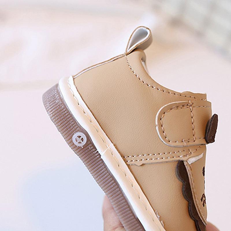 First Walker Shoes for 0-2 Year Olds Unisex Soft-Soled Infant Cartoon Squeaky Shoes Animal Print Casual Shoes