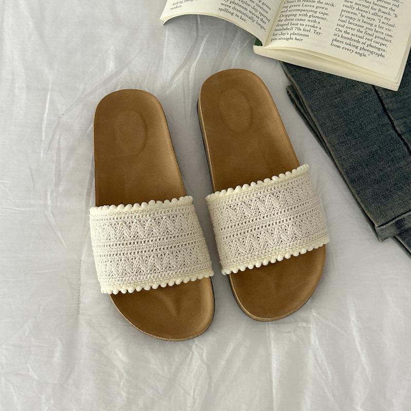 

Женские тапочки на платформе, женская летняя одежда, новые босоножки в стиле феи, мягкие плоские пляжные римские туфли 40 бежевый