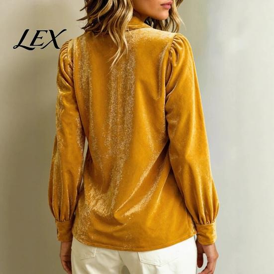 Button Down Shirts Fall Winter Women Velvet Shirt, Regular Fit Long Sleeve Autumn Shirt Top, Soft Solid Color Lapel Collar Blouse for Lady Breathable