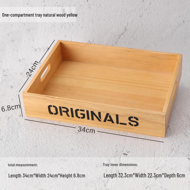Wooden Desktop Storage Box: Raw Wood Tray & Cosmetics Lipstick Organizer