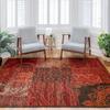 Terracotta Red Warm Patchwork Area Rug for Living Room Bedroom Decor Patchwork Wine Printed  Vintage Persian Carpet Non Slip