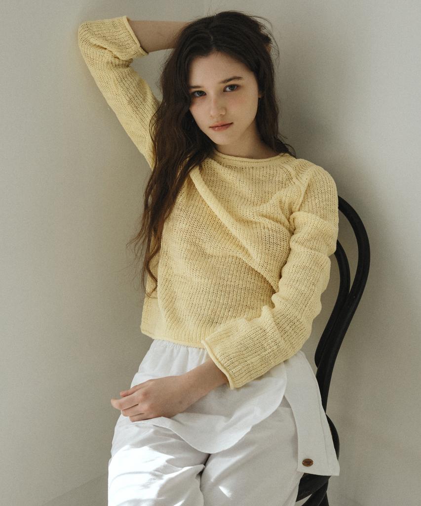 Wednesday Oasis For Woman Boucle Slub Raglan Knit_Butter Yellow(Wc26Kn05)
