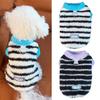 Fleece Lining Pet Warm Vest Striped Cat Winter Coat Ozy Sleeveless Puppy Outfit  Indoor Warmth