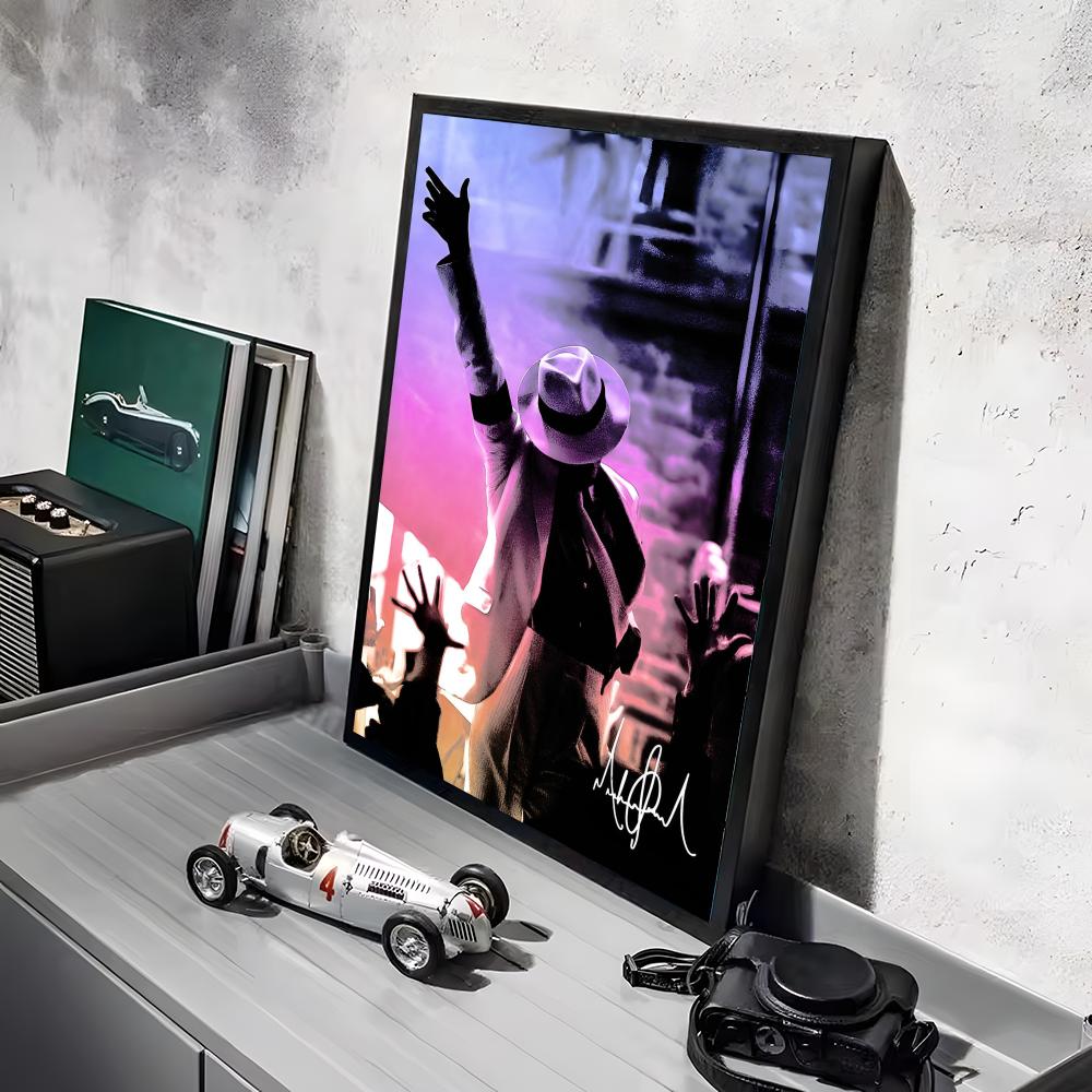 M-Michael J-Jackson Sänger Poster Aufkleber Gemälde Wandbild HD Wandaufkleber für Schlafzimmer Wohnzimmer Zuhause Selbstklebende Dekoration Geschenk