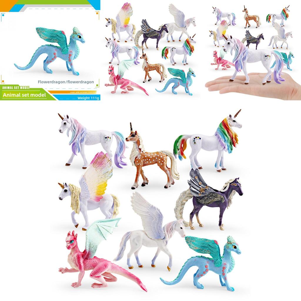 Animal Model Pvc Unicorn Rainbow Pegasus Dragon Figure For Childrens Educational Play