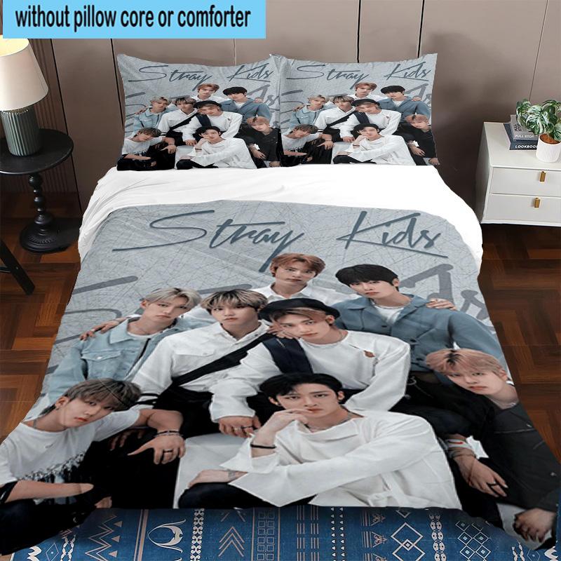 3PCS K-pop Group Stray 3pcs Bedding,Including 3PCS Duvet Cover And 2pcs Pillowcases Perfect for Christmas,Ideal for Bedroom, Dormitory