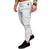 Men's Spring and Autumn Long Pants Fashion Casual Drawstring Elastic Pants Solid Trousers with Pockets