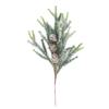 13in Christmas Fake Frosted Pine Pick W/Pinecone Artificial Flocking Pine Pick Fake Greenery Tree Branch for White Winter Decor