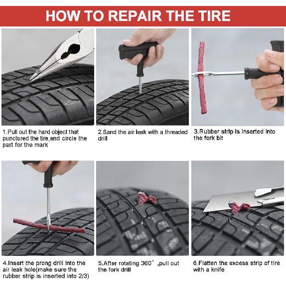 60 Pcs Tire Repair Plugs, Tire Repair Gum For Tubeless Puncture,Tires Strings Rubber Plug Tool For Car, RV, SUV, ATV, Motorcycle, Truck,Tractor