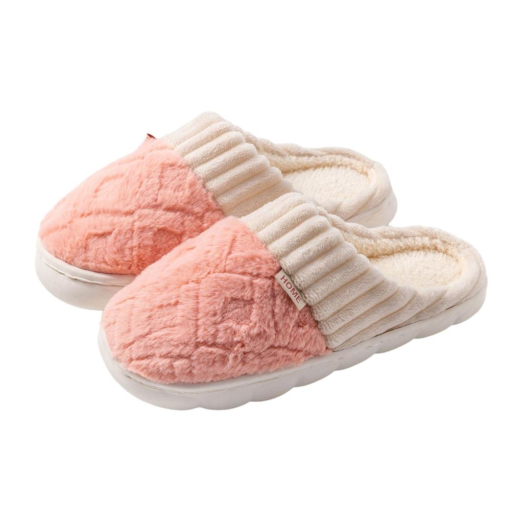Cotton slippers spring and autumn winter home use indoor non-slip couple home warm winter plush