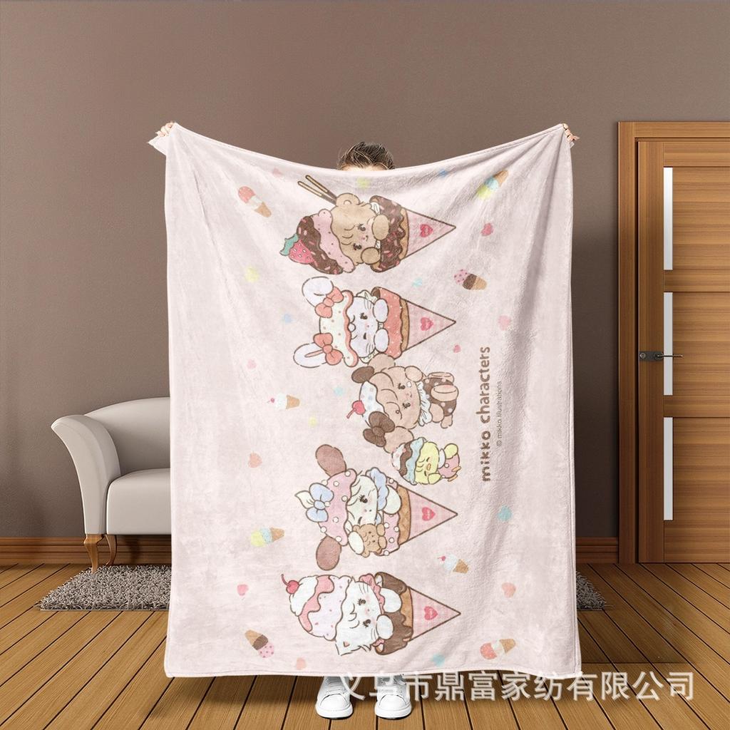 New Cute Cartoon Mikko Flannel Blanket All-season Children's Printed Blanket Soft Nap Blanket