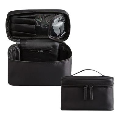 Mitas Makeup Vanity Makeup Bag with Cosmetic Brush Mini Mesh Business Pink Pouch, Pouch, Storage, Storage, Water-Repellent Nylon, Handle, Dividers,