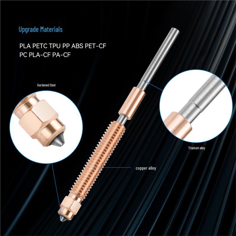 K2 Plus Bimetallic Hardened Steel Ceramic Nozzle Kit for 3D Printers