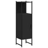 VidaXL Bathroom Cabinet, Column with Storage, Home Interior Toilet Organizer, Modern, Black Wood 842466