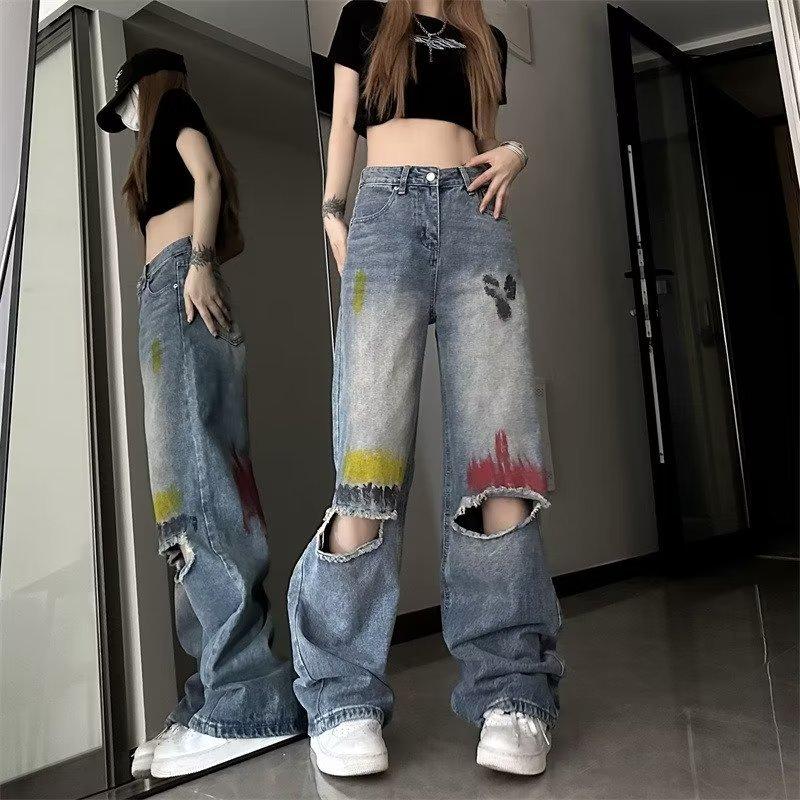 

JYL Men s Straight Jeans Cross-Border New Summer Washed Zipper Trendy Denim Pants 3XL