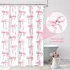 Hot Bow Pattern Shower Curtain Cute Bathing Cat Shower Curtain Waterproof Polyester Fabric Washable Bathroom Decor Accessories