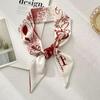 Long silk scarf atmosphere new thin narrow tie bag gift strap headband small tie